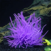 1 pc Fish Tank Decorations Aquarium Decor Plants Soft Sea Urchin Silicone Decor Glowing Fish Tank Decorations Sea Anemone Betta