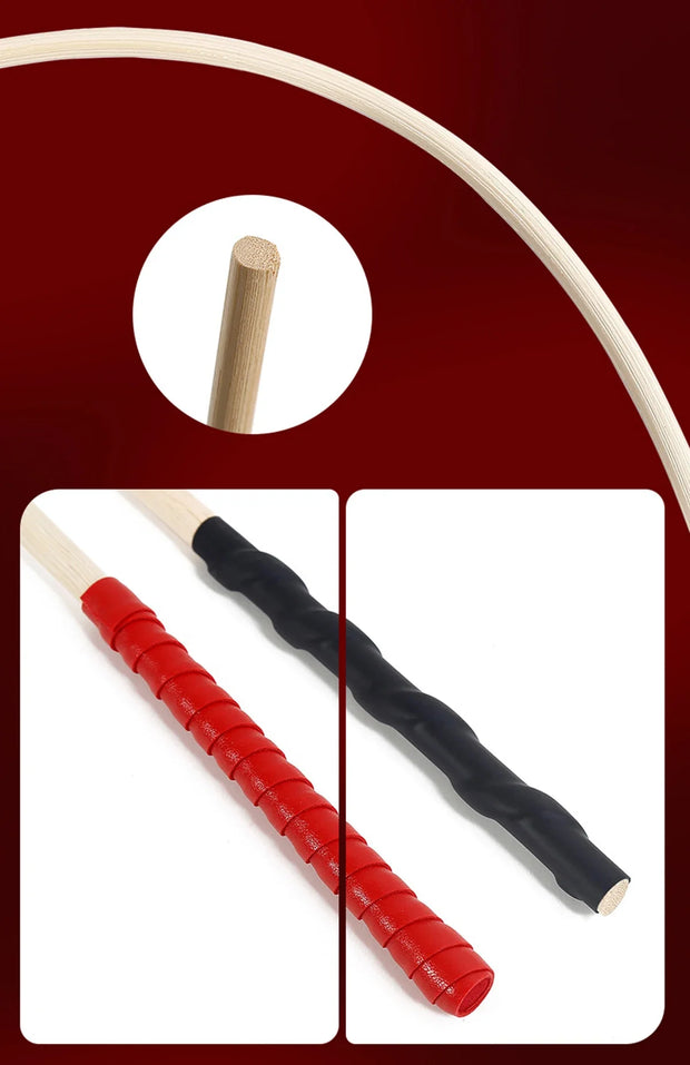 60CM Handmade Natural Rattan Horse Whip Bull Whip for Horse Training Round PU Leather Handle