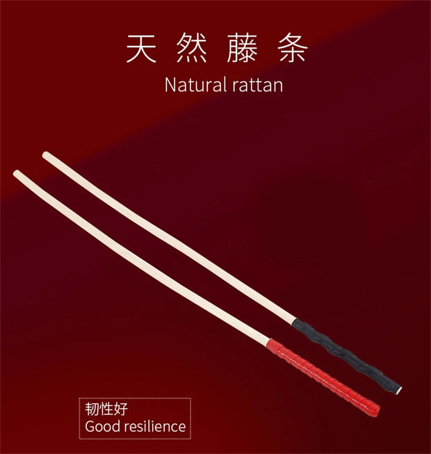 60CM Handmade Natural Rattan Horse Whip Bull Whip for Horse Training Round PU Leather Handle