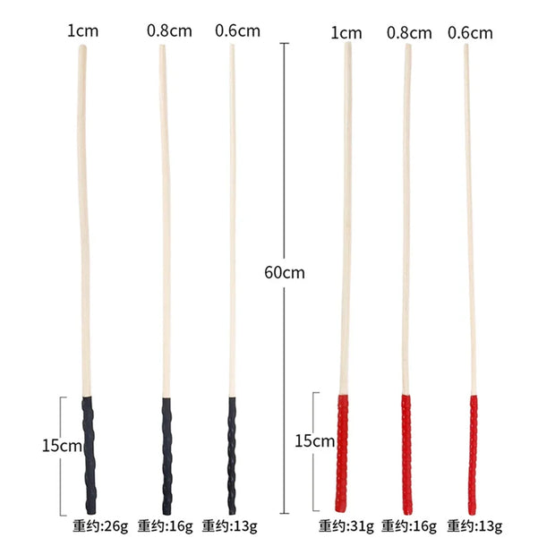 60CM Handmade Natural Rattan Horse Whip Bull Whip for Horse Training Round PU Leather Handle